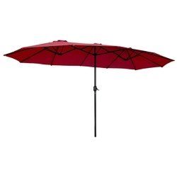 15' Twin Patio Umbrella Double-Sided Outdoor Market Umbrella