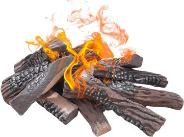 Gas Fireplace Logs,10pcs Large Faux Firepit Logs (Style: 10pcs Large)