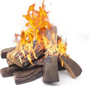 Gas Fireplace Logs,10pcs Large Faux Firepit Logs (Style: 4pcs Large)